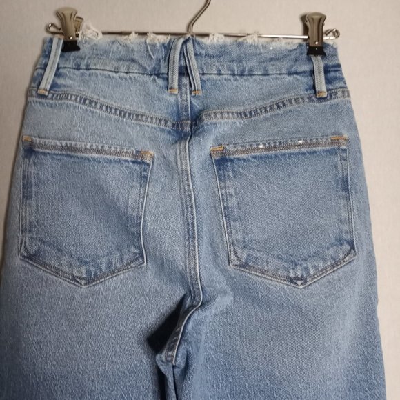 Good American Women's Button Fly Skinny Leg Split Hem Distress Waist Jeans 0/25 - Picture 6 of 9